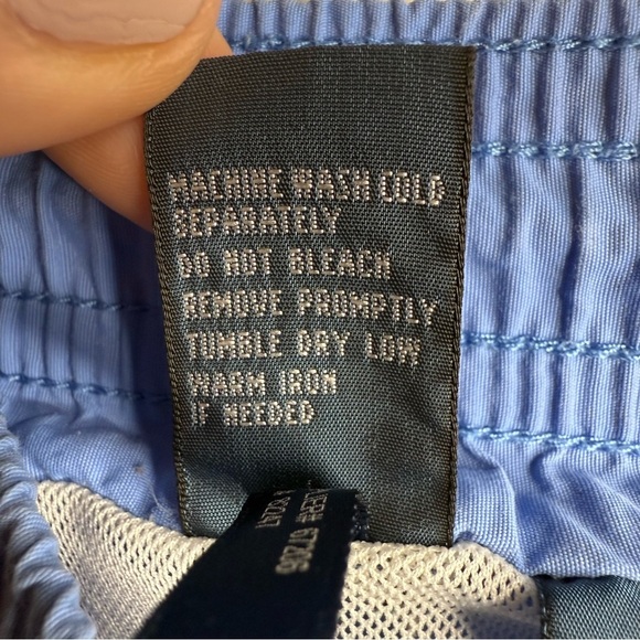 Polo Ralph Lauren Classic Swim Trunks Light Blue with Yellow Jockey Size Medium - Picture 7 of 7